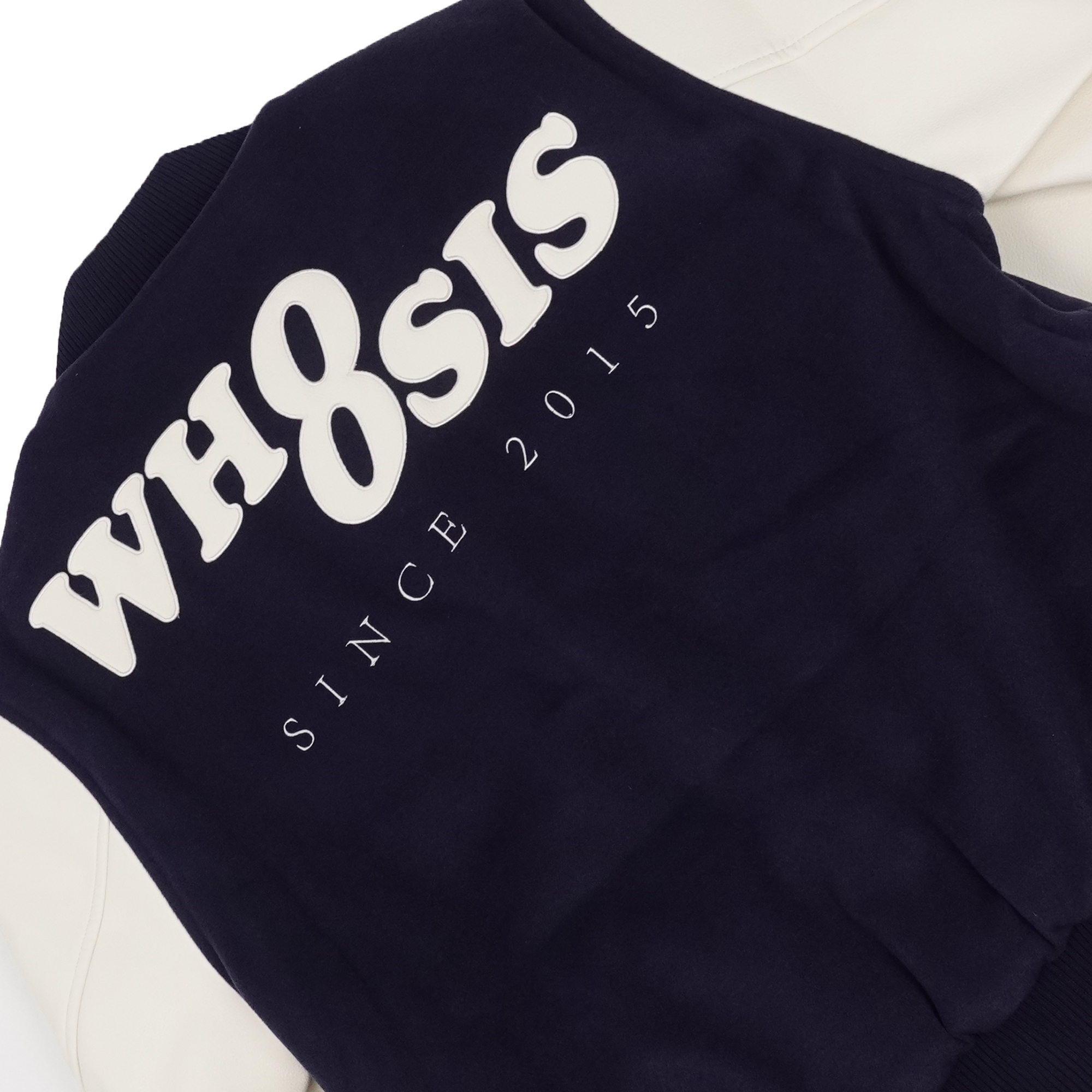 Whoosis Leather Embroidered Baseball Jacket