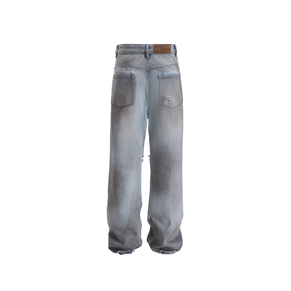 Whoosis Washed Ripped Jeans - Blue