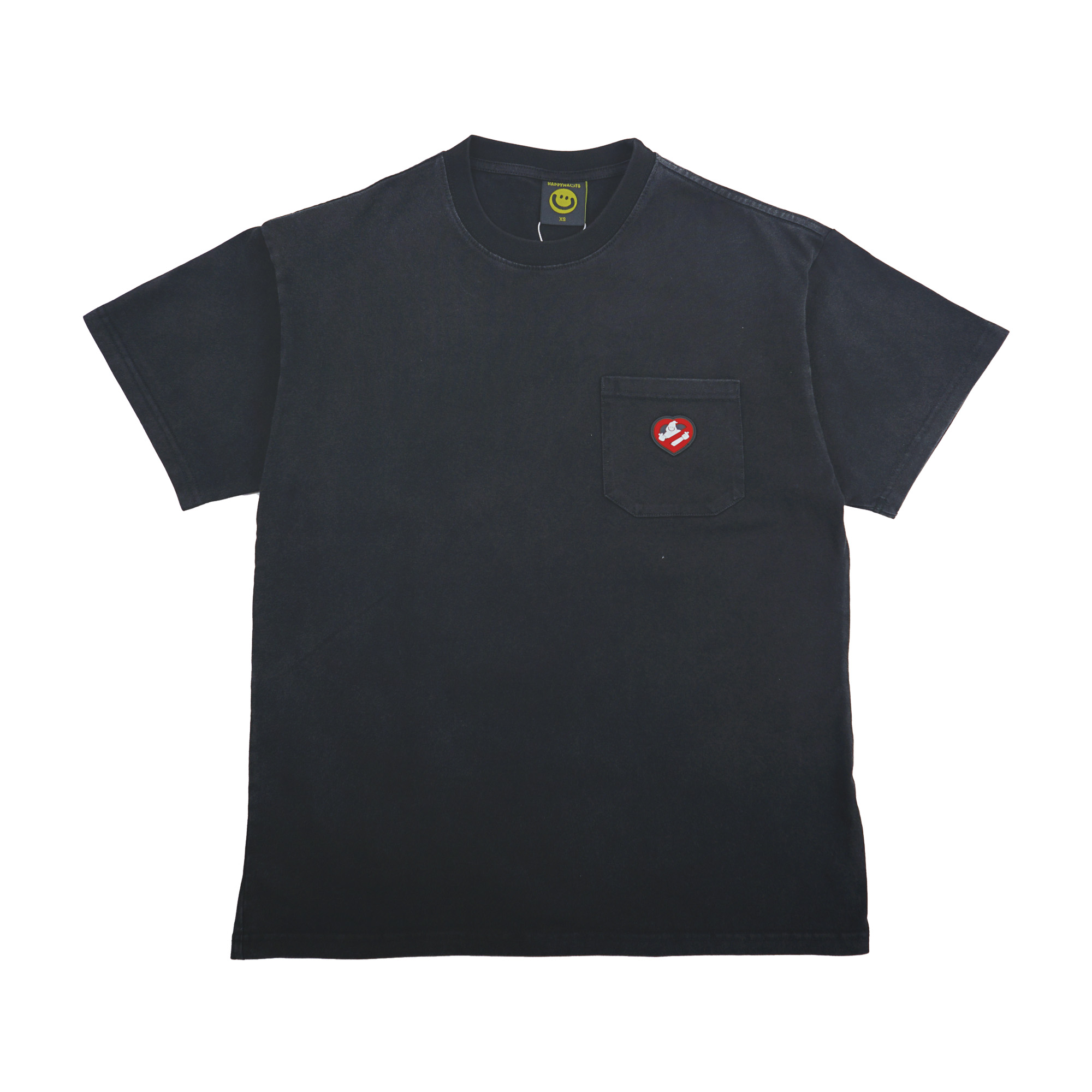 Happynauts Ghost Patch Washed Pkt Tee - Black
