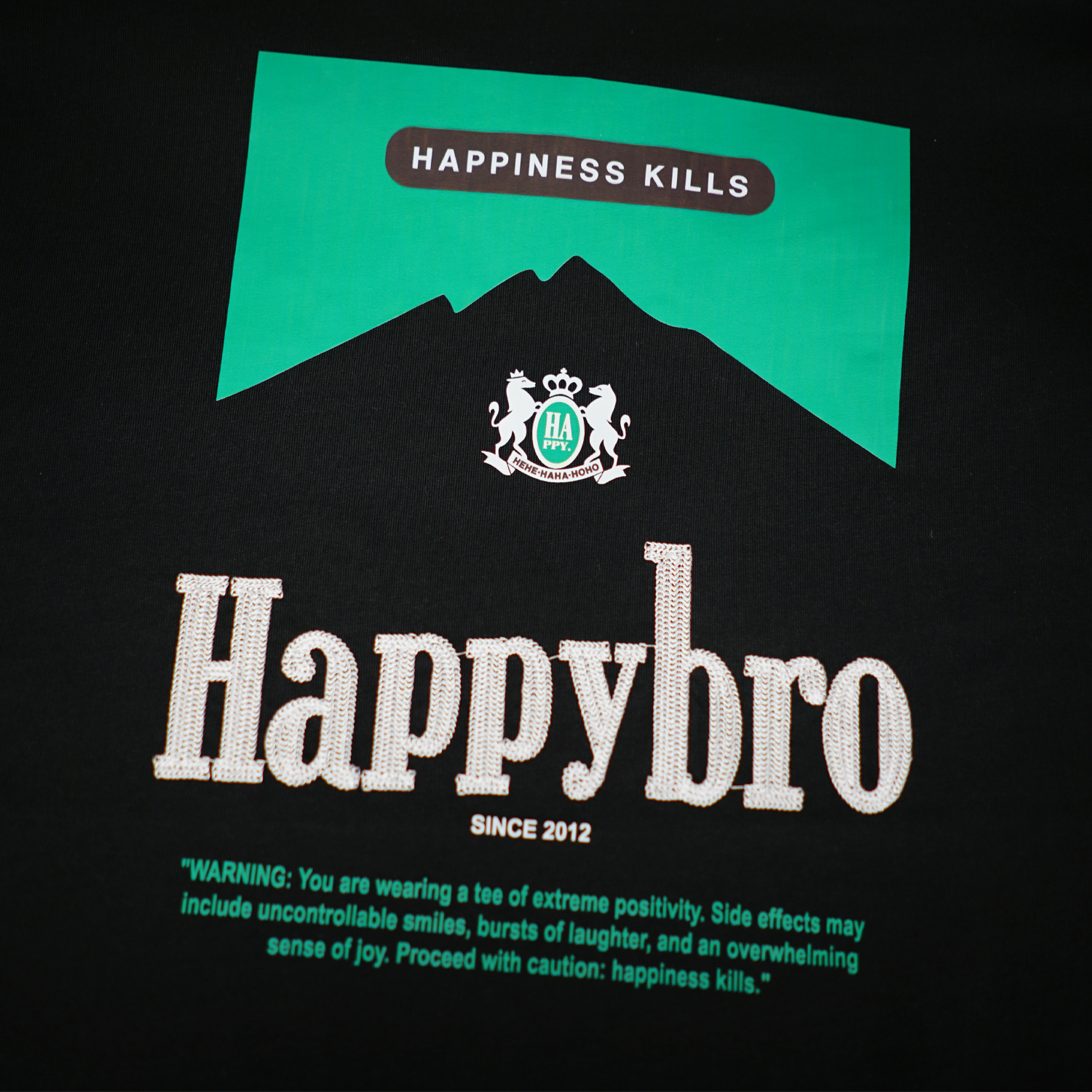 Happynauts Happybro Pack Stitch Tee - Black