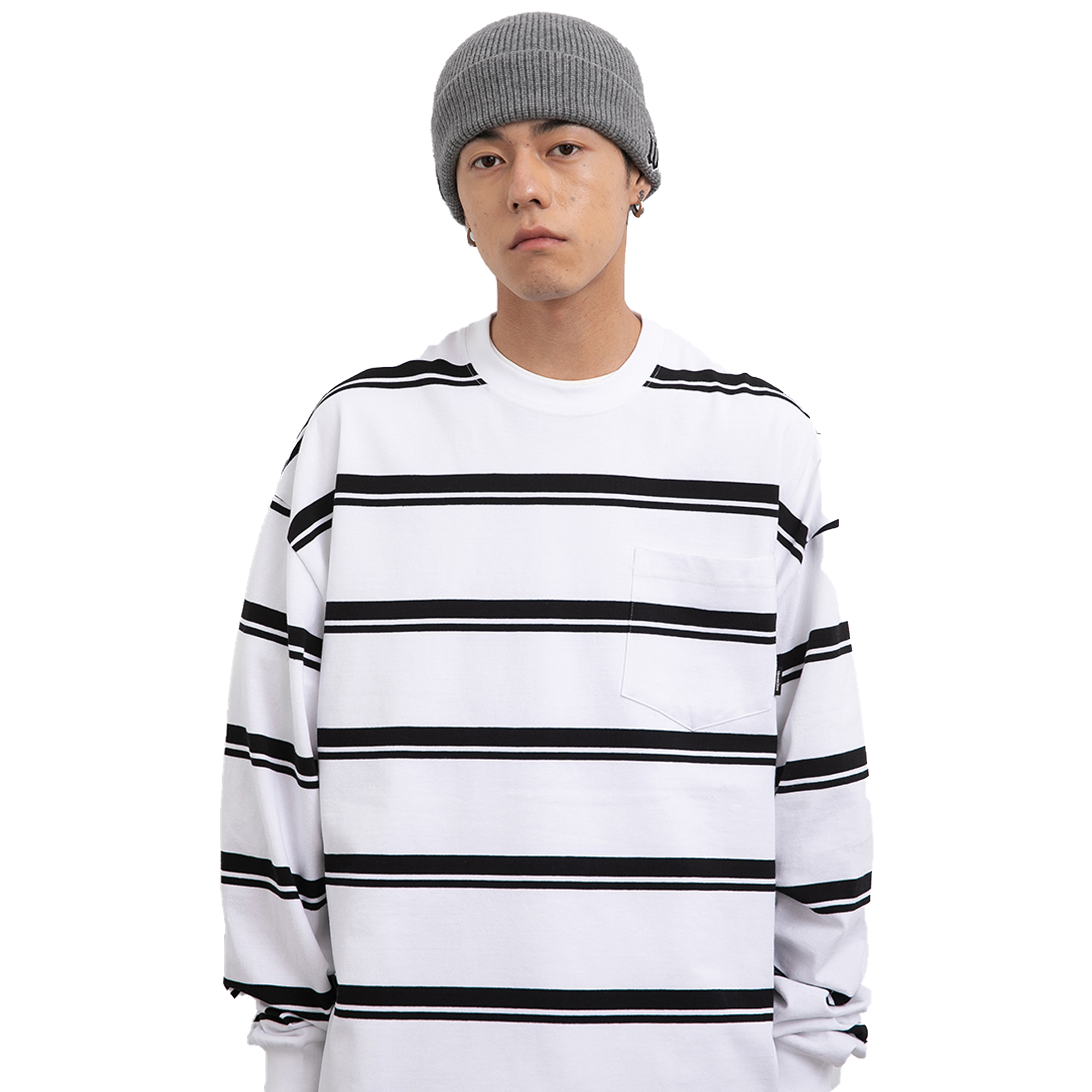 Vavues Panda Striped Ls Tee