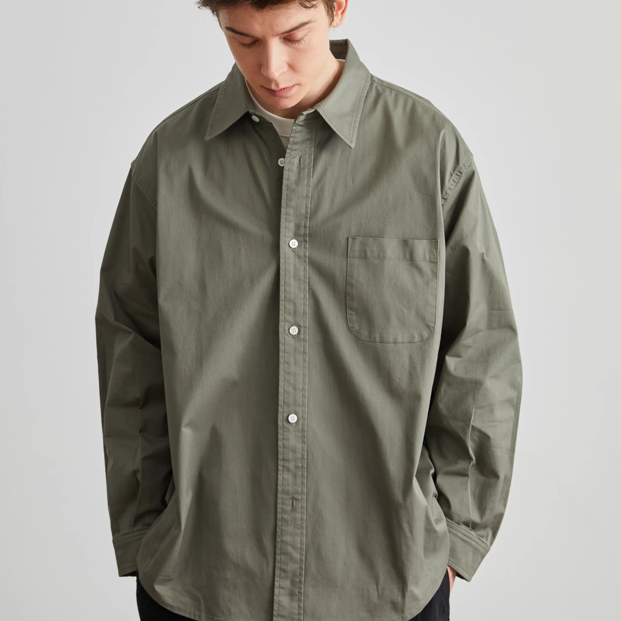 Vavues Basic Ls Shirt - Khaki