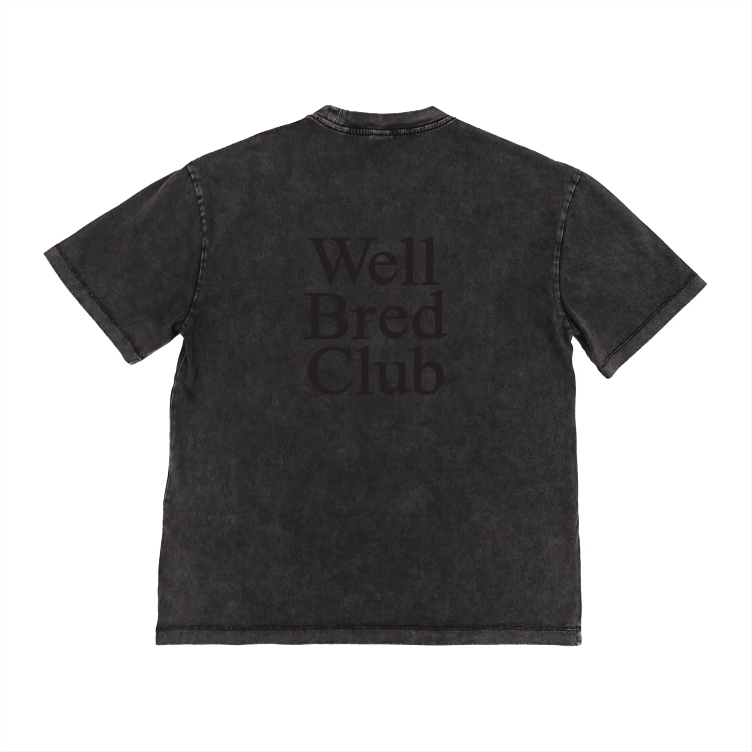 WellBred Club “Black Font” Wash Tee - Black